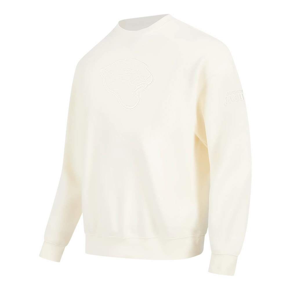 NFL JACKSONVILLE JAGUARS NEUTRAL MEN'S DROP SHOULDER FLEECE CREWNECK (EGGSHELL)