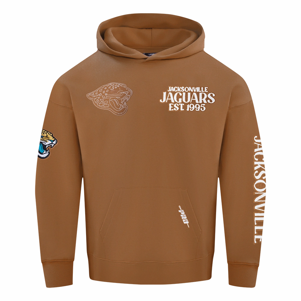 NFL JACKSONVILLE JAGUARS PTC V2 M DROP SHOULDER FLC PO HOODIE (CLAY BROWN)
