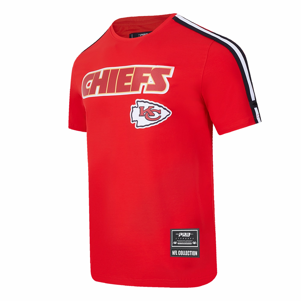 NFL KANSAS CITY CHIEFS CLASSIC MESH MEN'S STRIPED TEE (RED/BLACK)