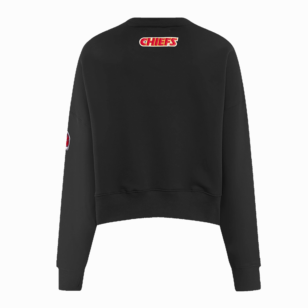 NFL KANSAS CITY CHIEFS CLASSIC WOMEN'S FLEECE CREWNECK (BLACK)