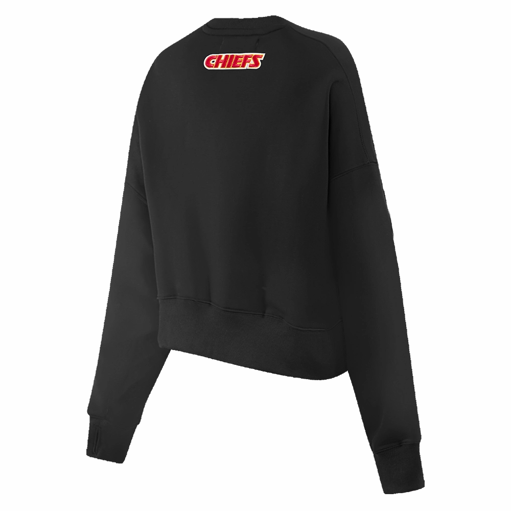 NFL KANSAS CITY CHIEFS CLASSIC WOMEN'S FLEECE CREWNECK (BLACK)