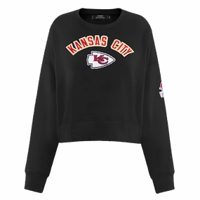 NFL KANSAS CITY CHIEFS CLASSIC WOMEN'S FLEECE CREWNECK (BLACK)