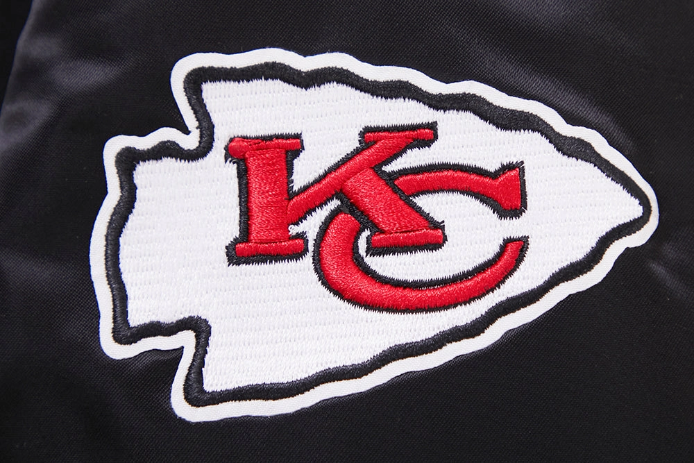 NFL KANSAS CITY CHIEFS CLASSIC WOMEN'S SATIN JACKET (BLACK)