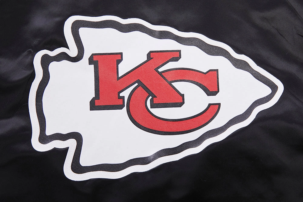 NFL KANSAS CITY CHIEFS CLASSIC WOMEN'S SATIN JACKET (BLACK)