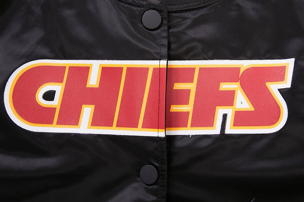 NFL KANSAS CITY CHIEFS CLASSIC WOMEN'S SATIN JACKET (BLACK)