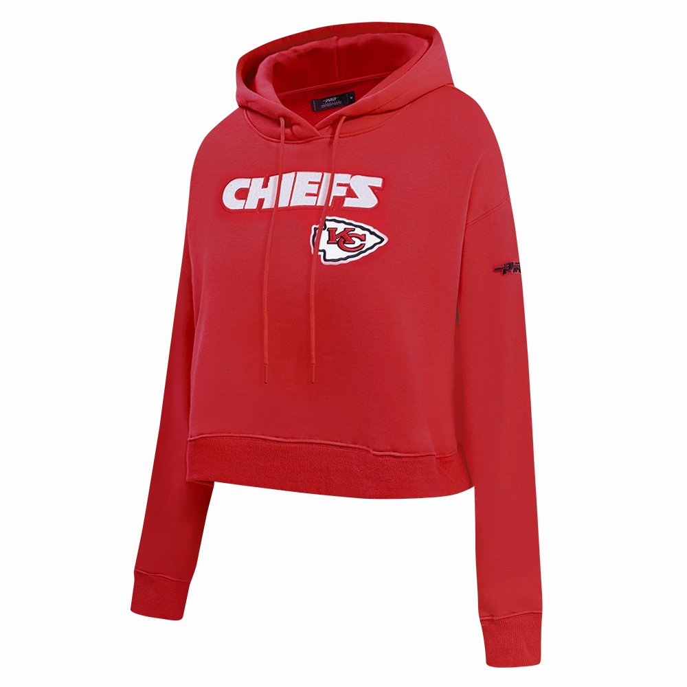 NFL KANSAS CITY CHIEFS GAME DAY CLASSICS WOMEN'S DK CROPPED PO HOODIE (RED)