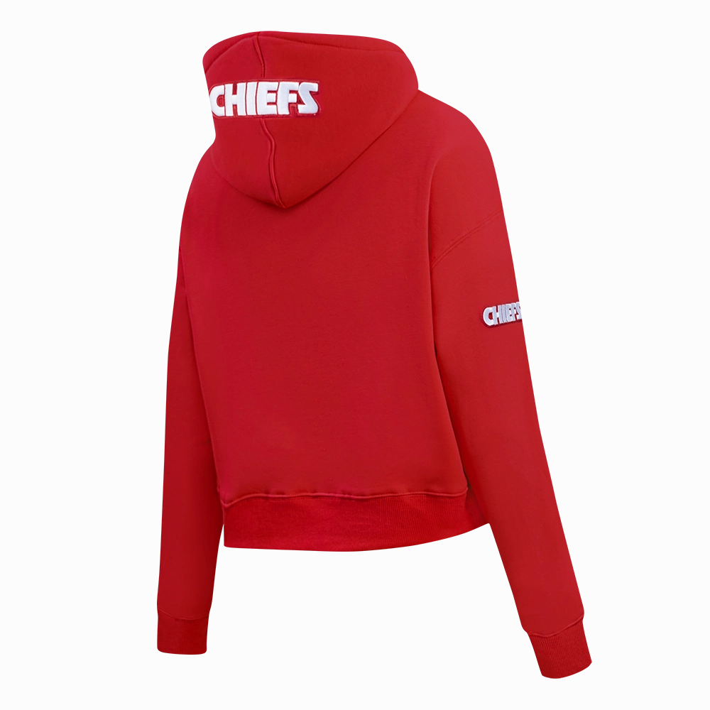 NFL KANSAS CITY CHIEFS GAME DAY CLASSICS WOMEN'S DK CROPPED PO HOODIE (RED)