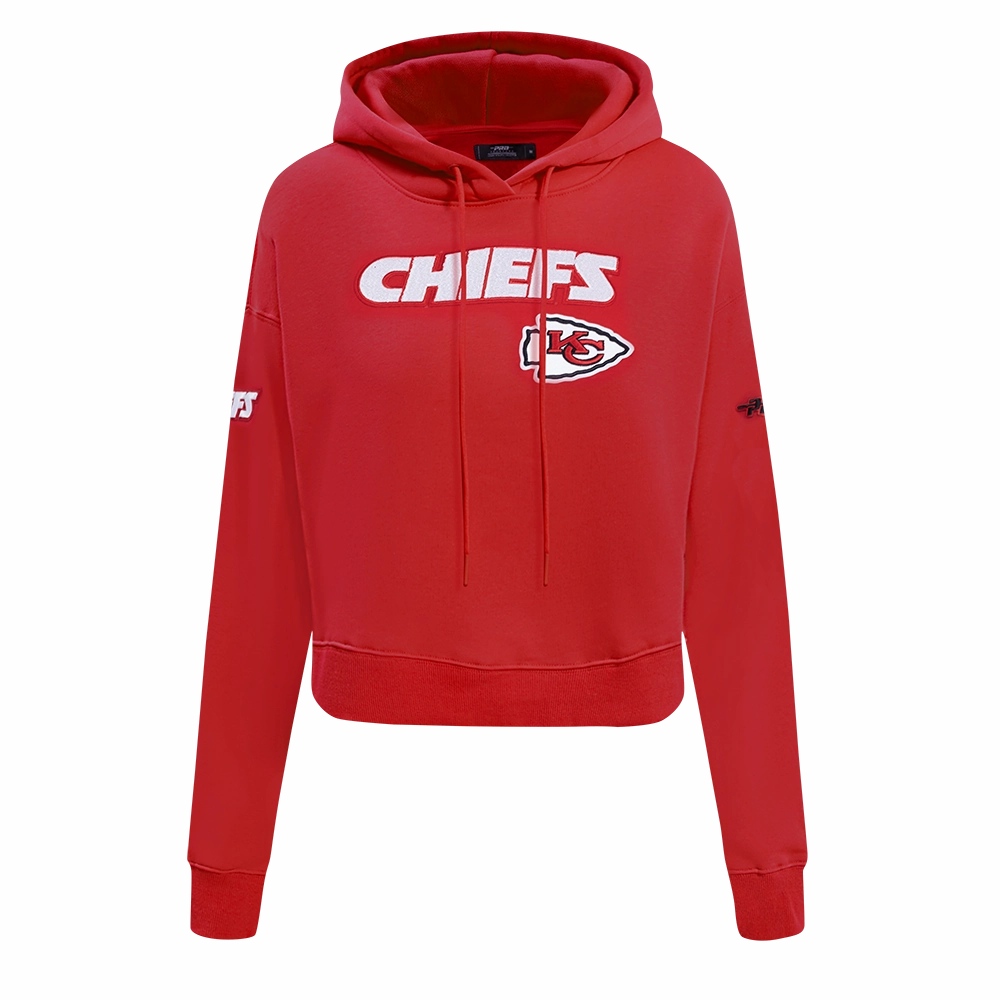 NFL KANSAS CITY CHIEFS GAME DAY CLASSICS WOMEN'S DK CROPPED PO HOODIE (RED)