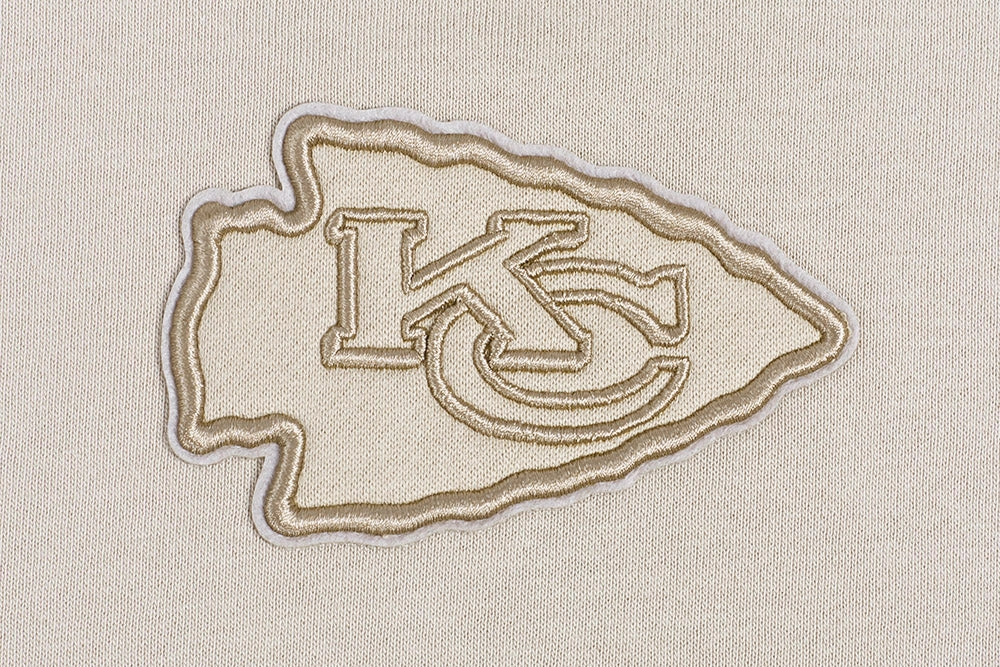 NFL KANSAS CITY CHIEFS NEUTRAL WOMEN'S CROPPED PULLOVER HOODIE (TAUPE)