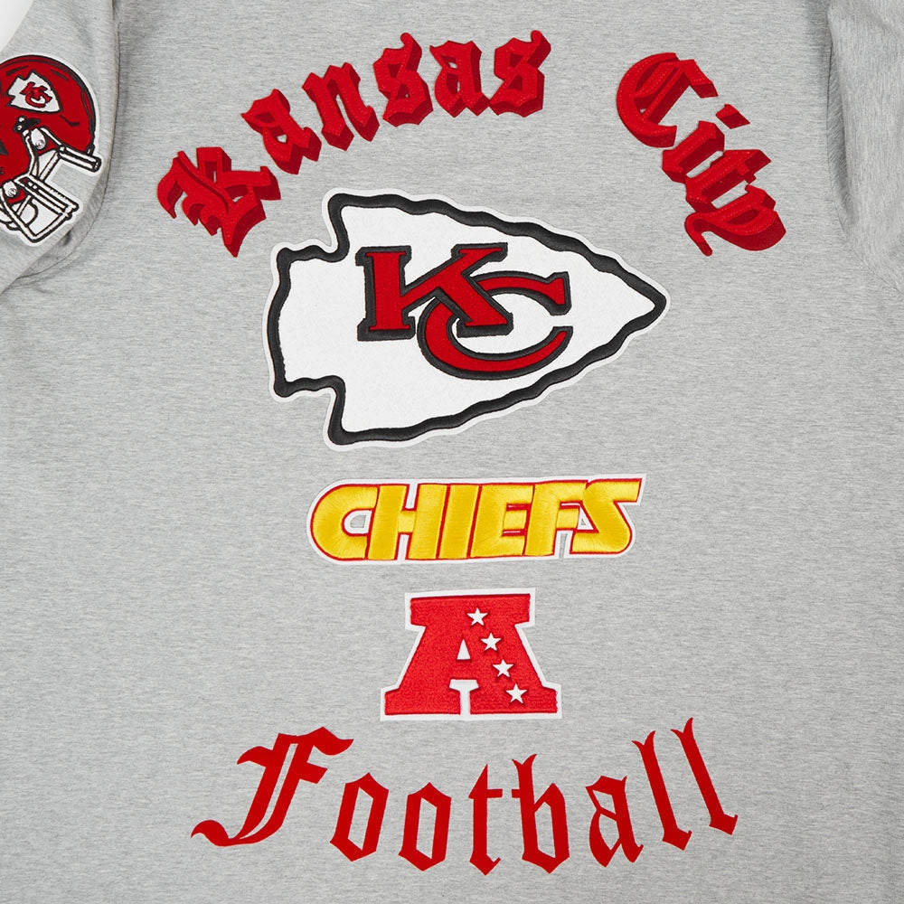 NFL KANSAS CITY CHIEFS OLD ENGLISH MEN'S TEE (HEATHER GREY)