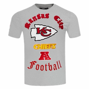 NFL KANSAS CITY CHIEFS OLD ENGLISH MEN'S TEE (HEATHER GREY)