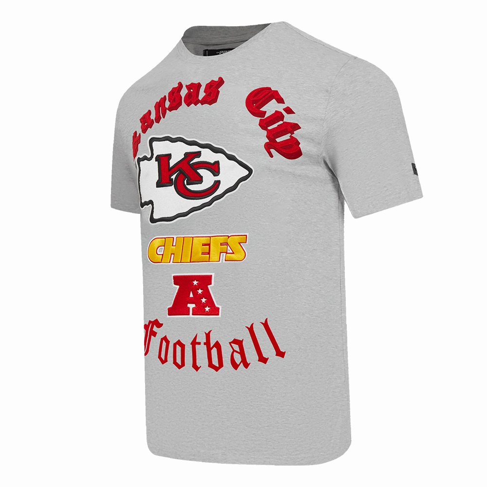 NFL KANSAS CITY CHIEFS OLD ENGLISH MEN'S TEE (HEATHER GREY)