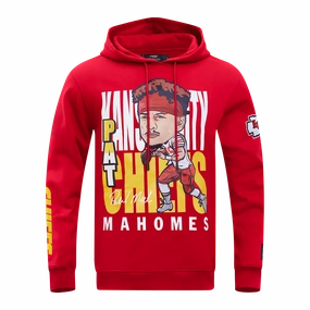 NFL KANSAS CITY CHIEFS PATRICK MAHOMES #15 REMIX AVATAR MEN'S FLEECE PULLOVER HOODIE (RED)