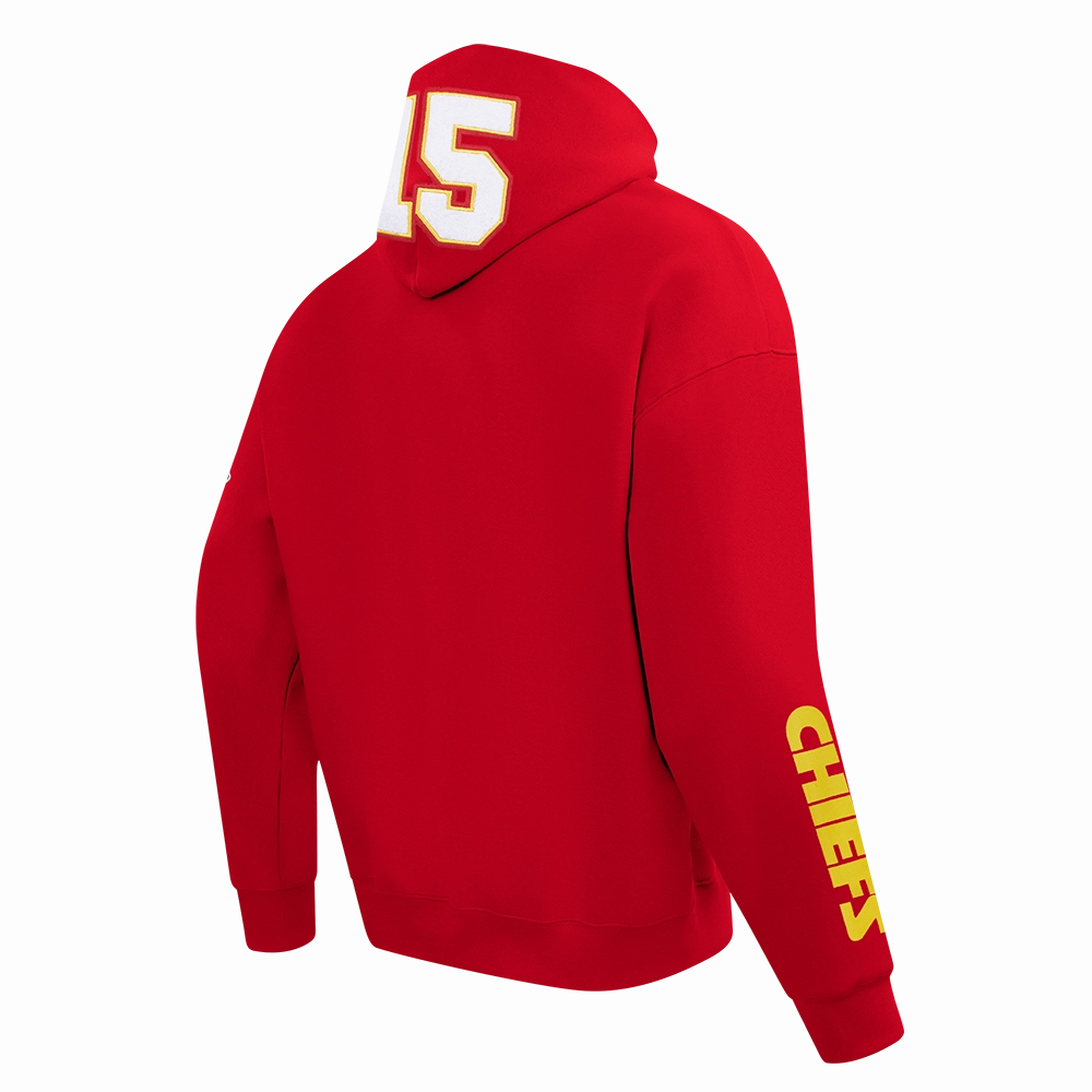 NFL KANSAS CITY CHIEFS PATRICK MAHOMES #15 REMIX AVATAR MEN'S FLEECE PULLOVER HOODIE (RED)