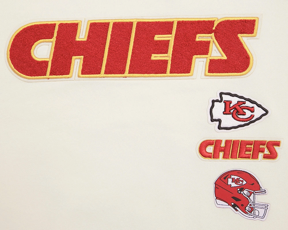 NFL KANSAS CITY CHIEFS RETRO CLASSIC WOMEN'S RIB CREWNECK (EGGSHELL/ RED)