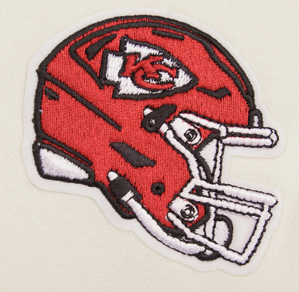 NFL KANSAS CITY CHIEFS RETRO CLASSIC WOMEN'S RIB CREWNECK (EGGSHELL/ RED)