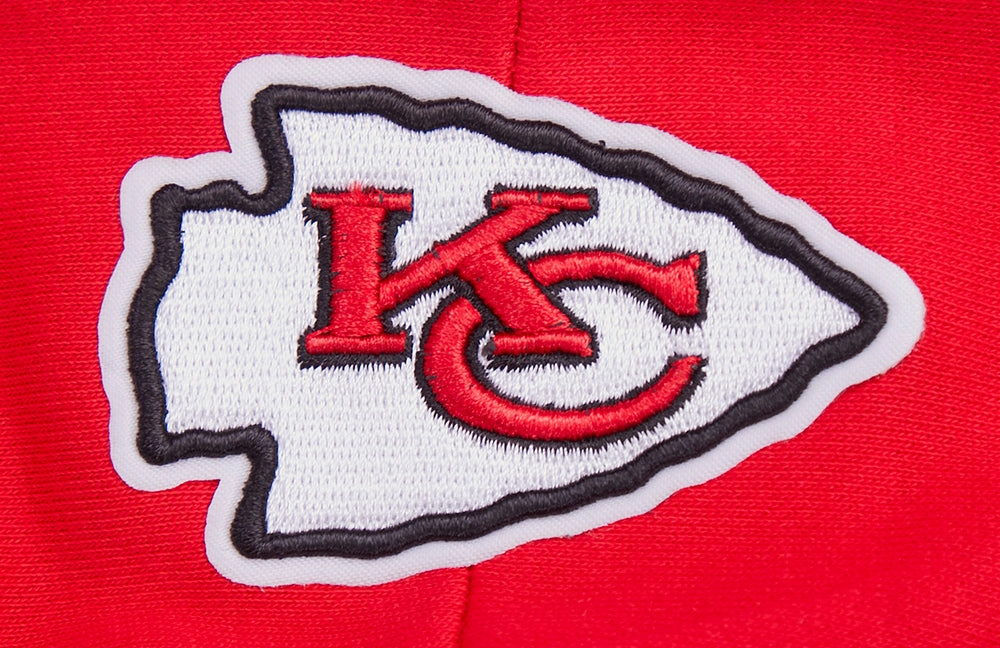 NFL KANSAS CITY CHIEFS RETRO CLASSIC WOMEN'S RIB CROPPED PULLOVER HOODIE (RED)