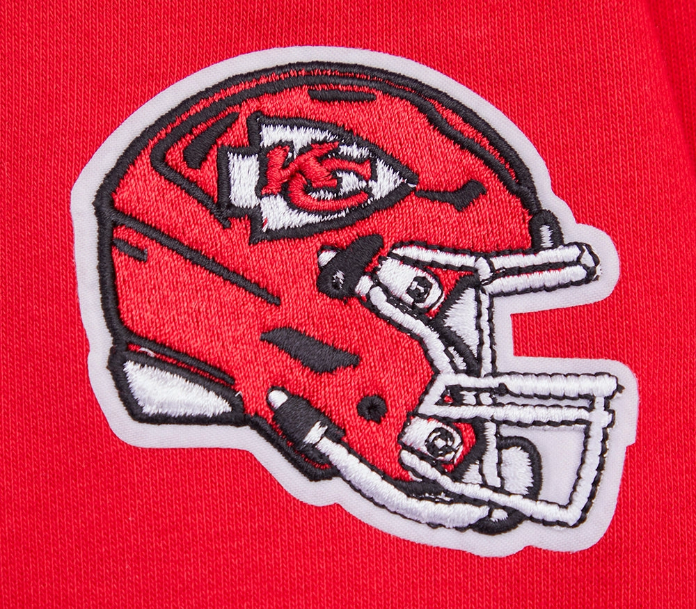 NFL KANSAS CITY CHIEFS RETRO CLASSIC WOMEN'S RIB CROPPED PULLOVER HOODIE (RED)