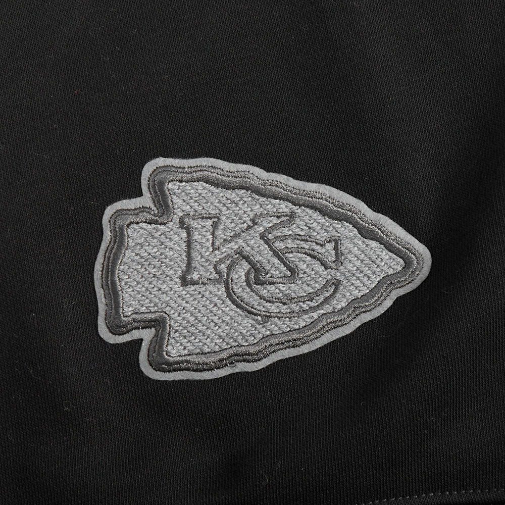 NFL KANSAS CITY CHIEFS REVERSE FRENCH TERRY WOMEN'S FLEECE CREWNECK (BLACK)