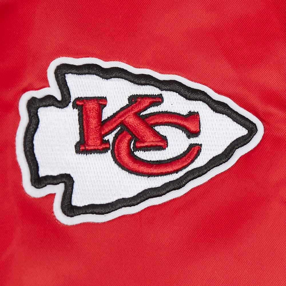 NFL KANSAS CITY CHIEFS SCRIPT TAIL WOMEN'S SATIN JACKET (RED)