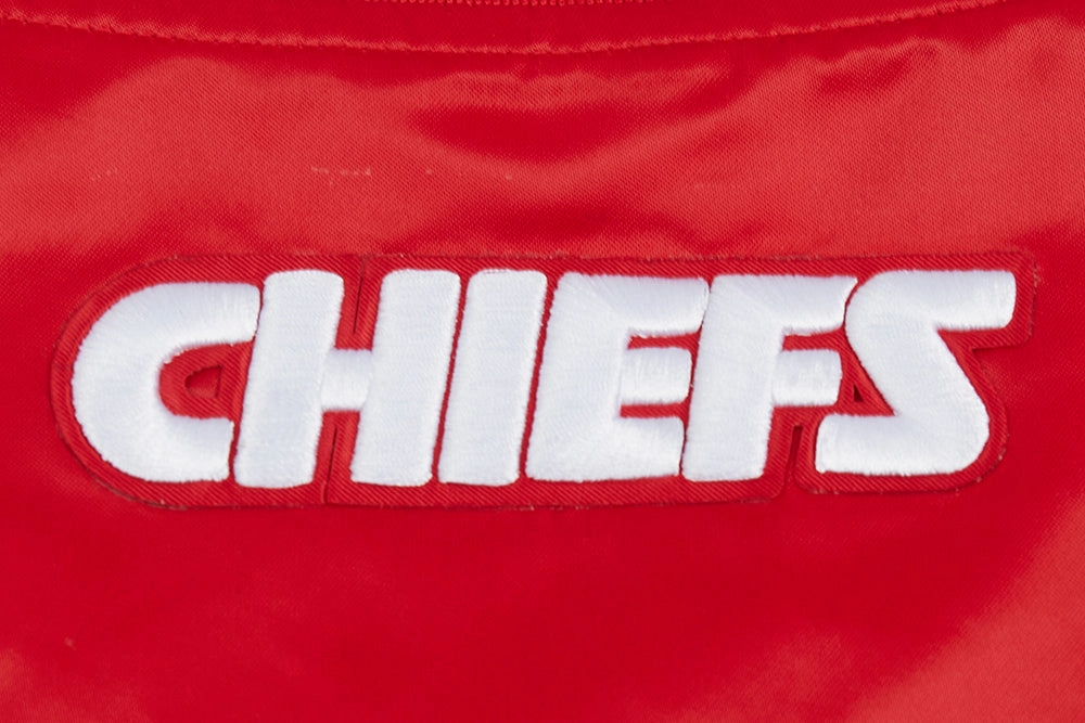 NFL KANSAS CITY CHIEFS SCRIPT TAIL WOMEN'S SATIN JACKET (RED)