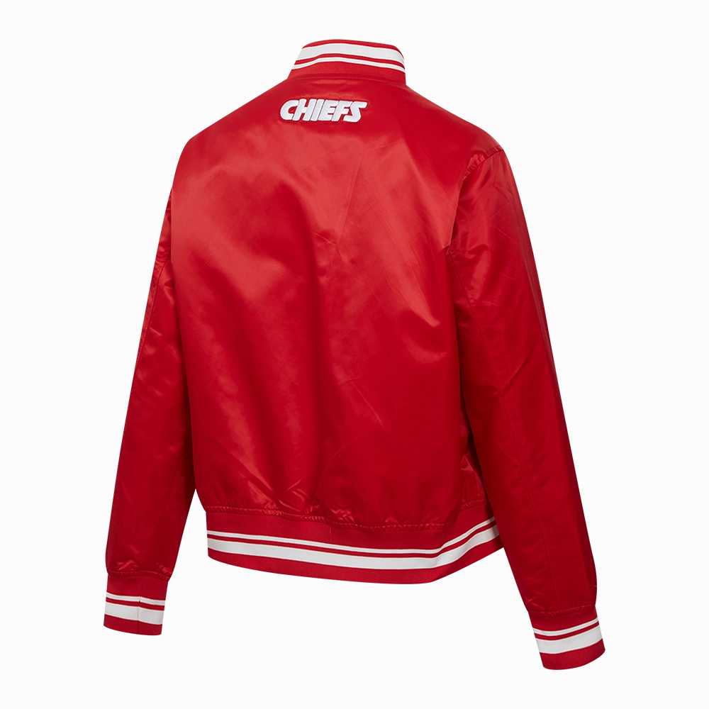 NFL KANSAS CITY CHIEFS SCRIPT TAIL WOMEN'S SATIN JACKET (RED)