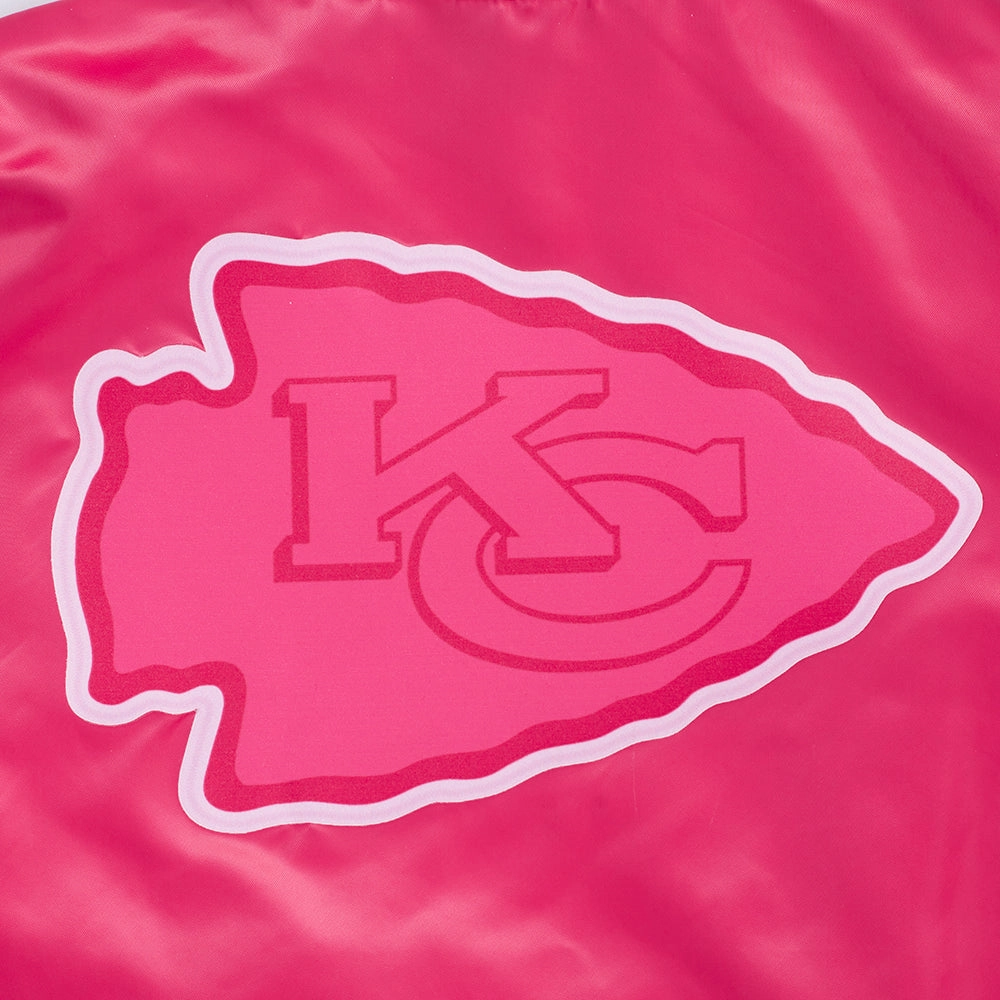 NFL KANSAS CITY CHIEFS TRIPLE PINK WOMEN'S SATIN JACKET (BEETROOT PURPLE)