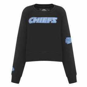 NFL KANSAS CITY CHIEFS VARSITY BLUES WOMEN'S CREWNECK (BLACK)