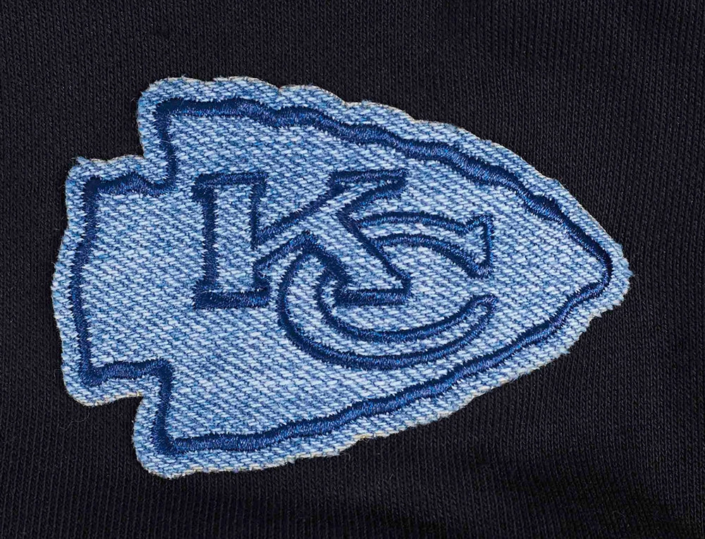NFL KANSAS CITY CHIEFS VARSITY BLUES WOMEN'S CREWNECK (BLACK)