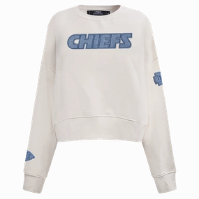 NFL KANSAS CITY CHIEFS VARSITY BLUES WOMEN'S CREWNECK (LINEN)