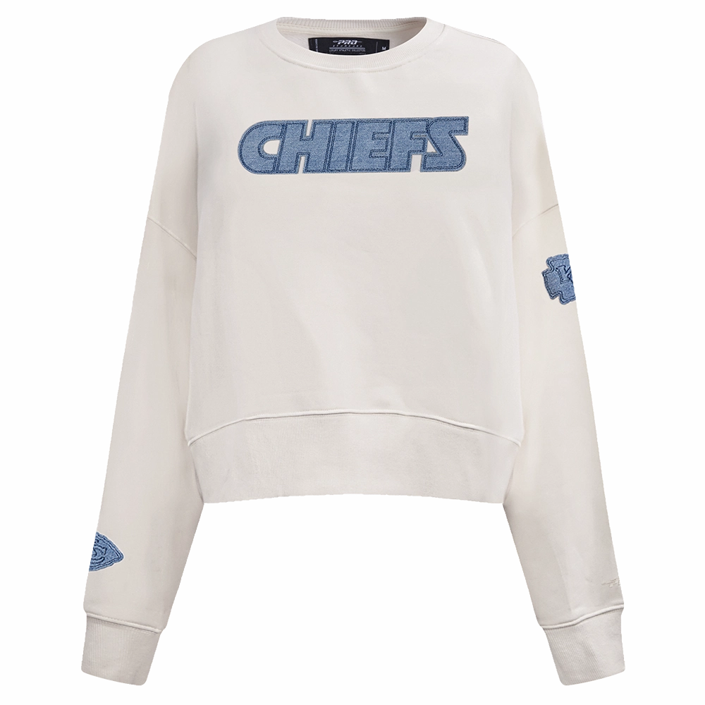 NFL KANSAS CITY CHIEFS VARSITY BLUES WOMEN'S CREWNECK (LINEN)