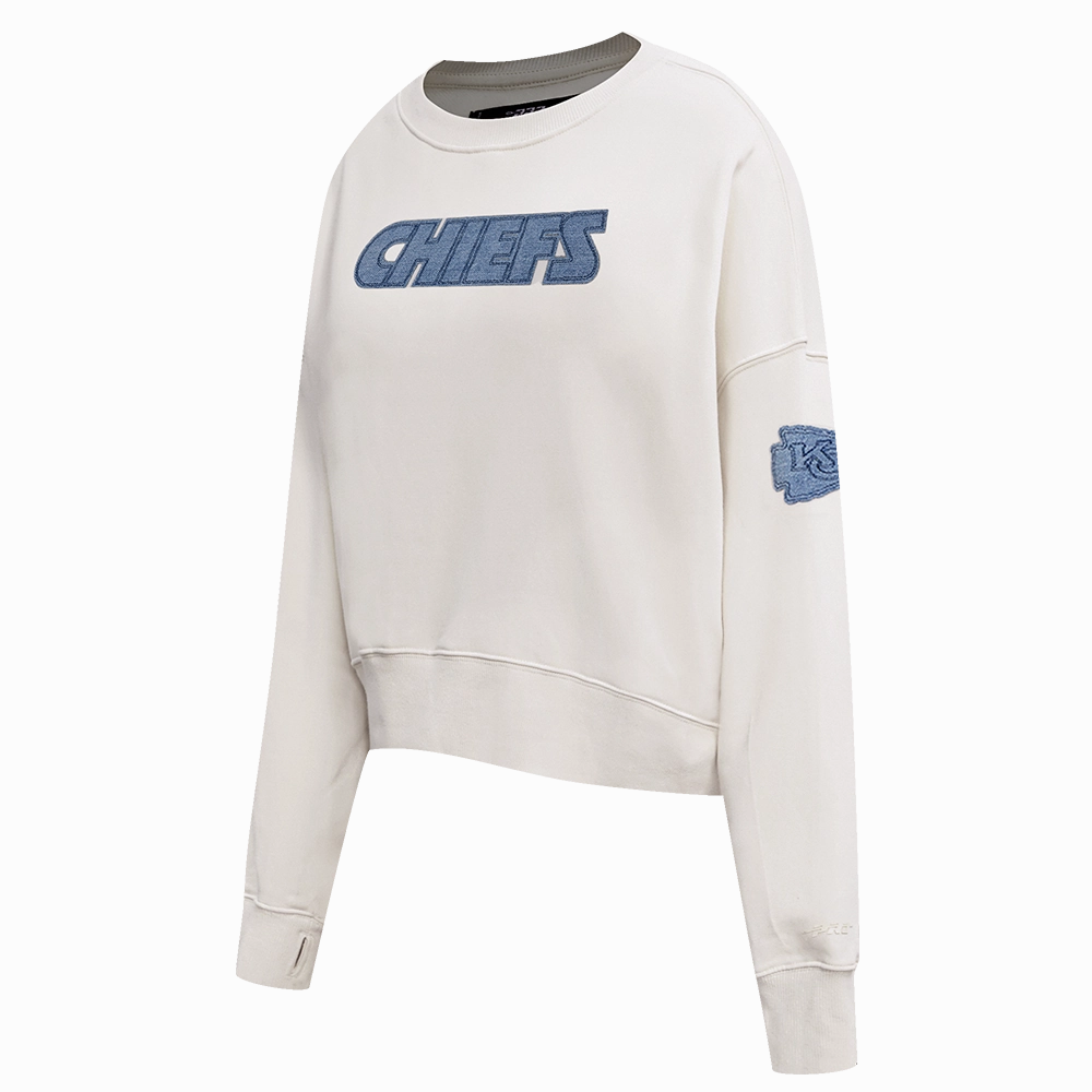 NFL KANSAS CITY CHIEFS VARSITY BLUES WOMEN'S CREWNECK (LINEN)