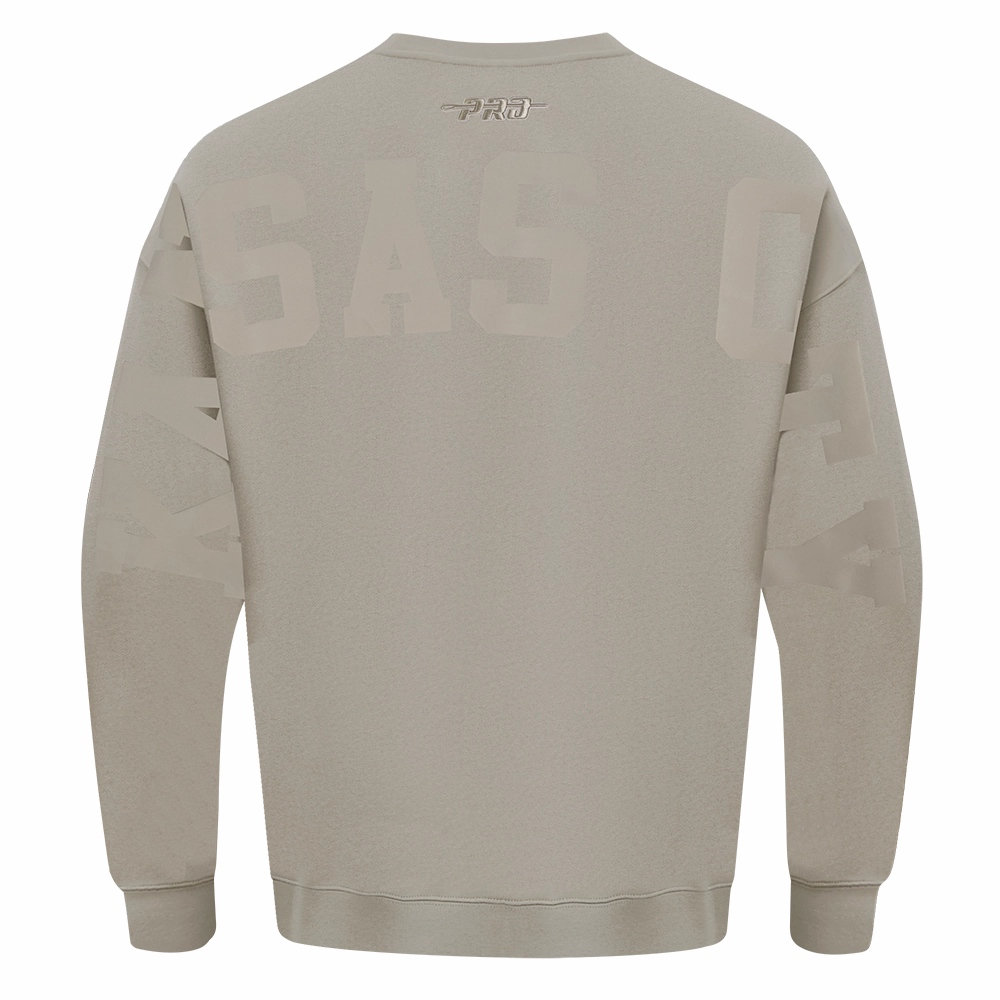 NFL KANSAS CITY CHIEFS WINGSPAN MEN'S DROP SHOULDER FLEECE CREWNECK (TAUPE)