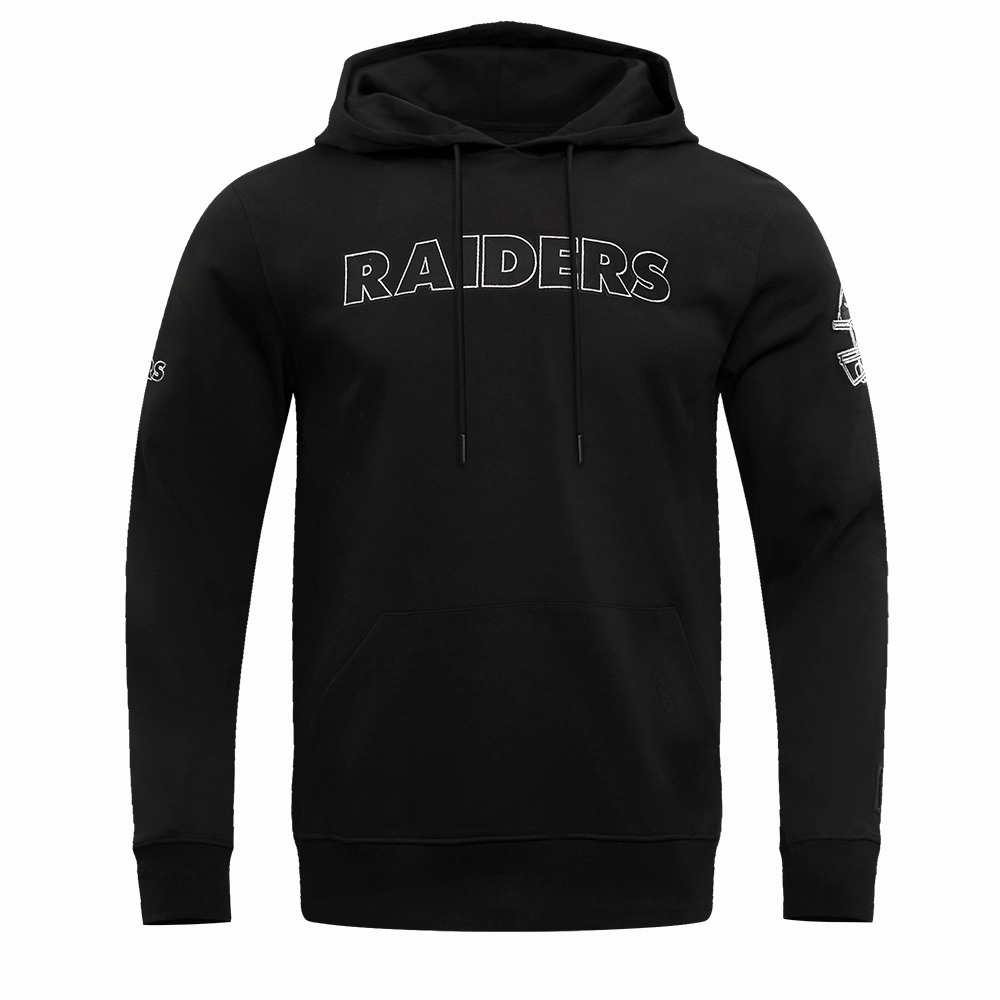 NFL LAS VEGAS RAIDERS BLACK & GOLD MEN'S DOUBLE KNIT PULLOVER HOODIE (BLACK)