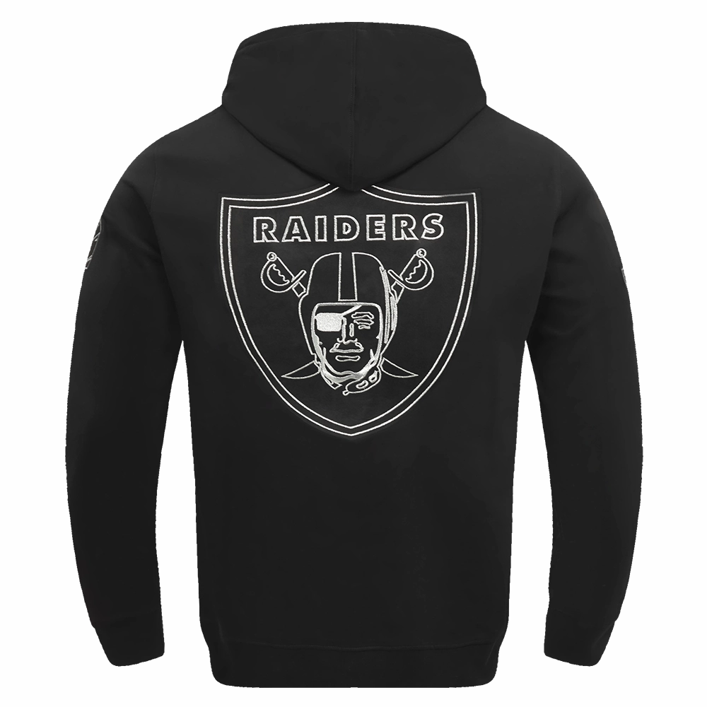 NFL LAS VEGAS RAIDERS BLACK & GOLD MEN'S DOUBLE KNIT PULLOVER HOODIE (BLACK)