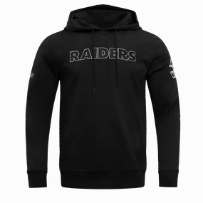 NFL LAS VEGAS RAIDERS BLACK & GOLD MEN'S DOUBLE KNIT PULLOVER HOODIE (BLACK)
