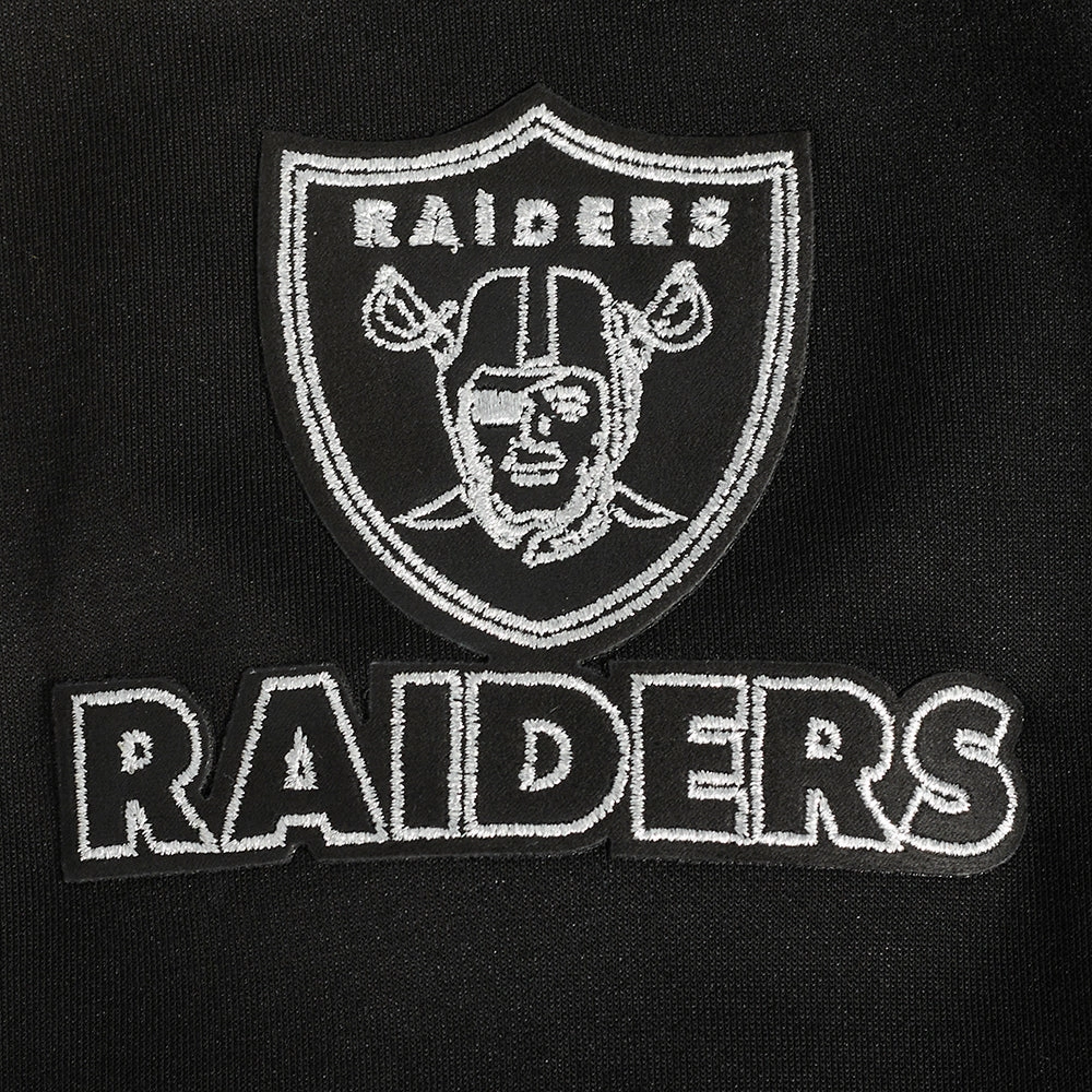 NFL LAS VEGAS RAIDERS BLACK & GOLD MEN'S DOUBLE KNIT PULLOVER HOODIE (BLACK)