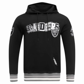 NFL LAS VEGAS RAIDERS CITY RANSOM MEN'S RIB FLEECE PULLOVER HOODIE (BLACK/GRAY)