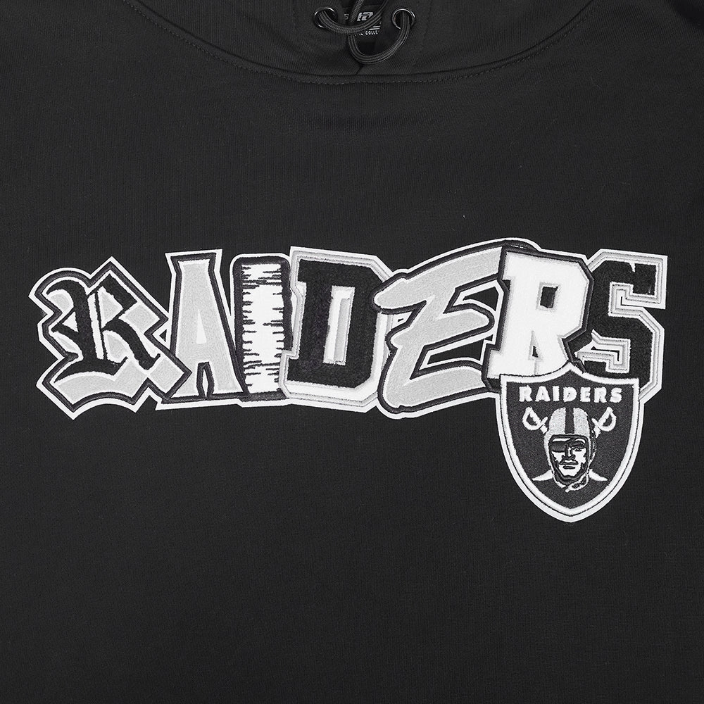 NFL LAS VEGAS RAIDERS CITY RANSOM MEN'S RIB FLEECE PULLOVER HOODIE (BLACK/GRAY)