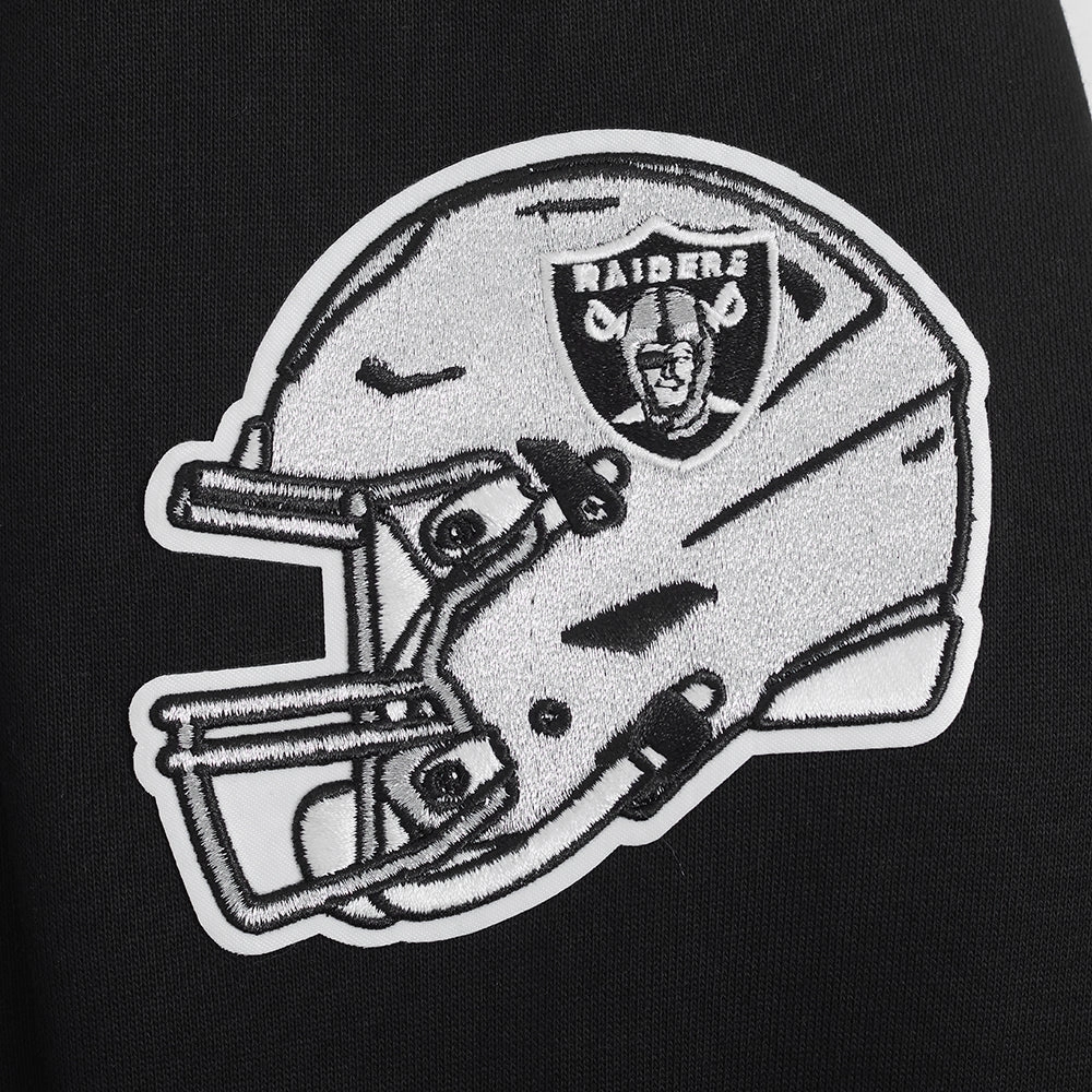 NFL LAS VEGAS RAIDERS CITY RANSOM MEN'S RIB FLEECE PULLOVER HOODIE (BLACK/GRAY)