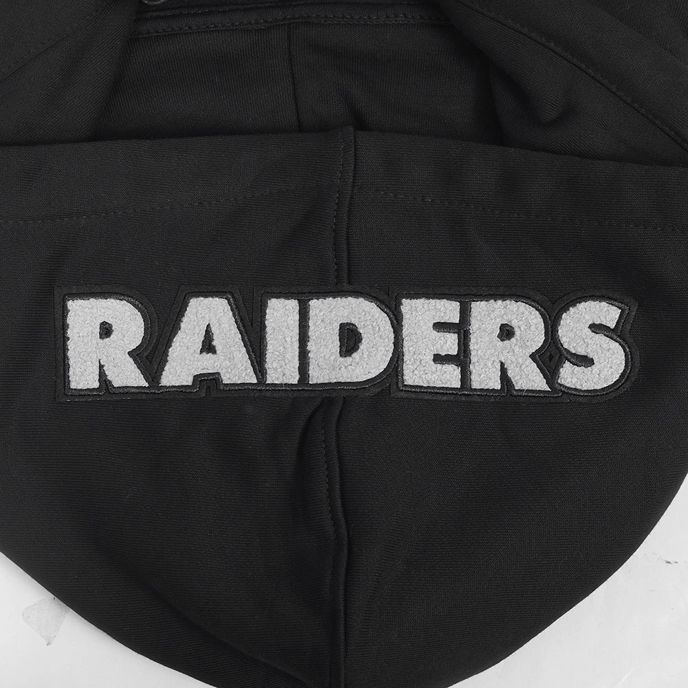 NFL LAS VEGAS RAIDERS CITY RANSOM MEN'S RIB FLEECE PULLOVER HOODIE (BLACK/GRAY)