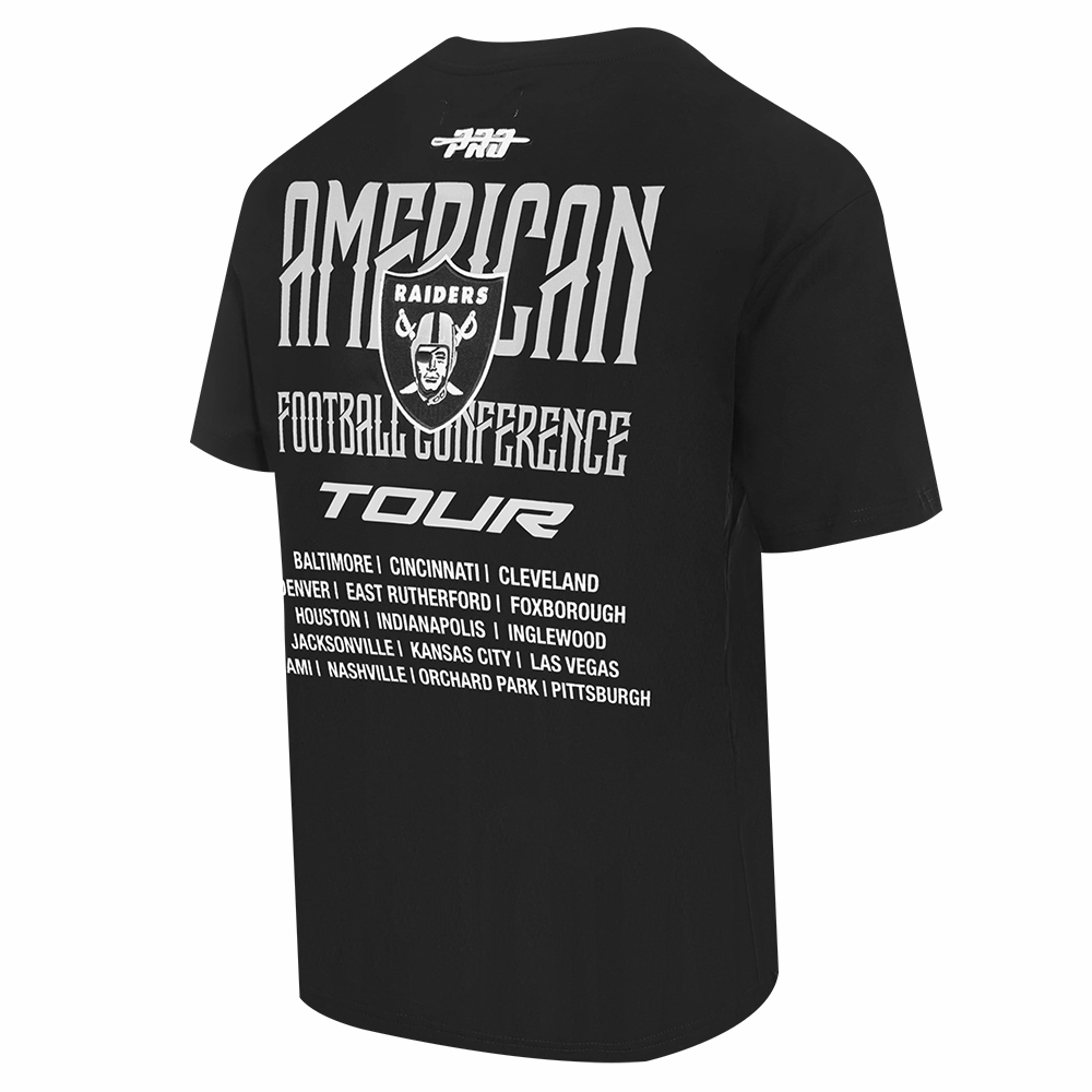 NFL LAS VEGAS RAIDERS CITY TOUR 2.0 MEN'S COTTON JERSEY DROP SHOULDER TEE (BLACK)