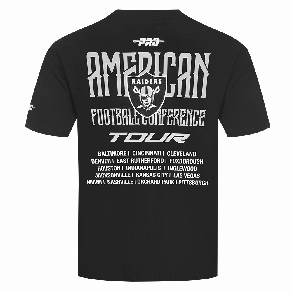 NFL LAS VEGAS RAIDERS CITY TOUR 2.0 MEN'S COTTON JERSEY DROP SHOULDER TEE (BLACK)
