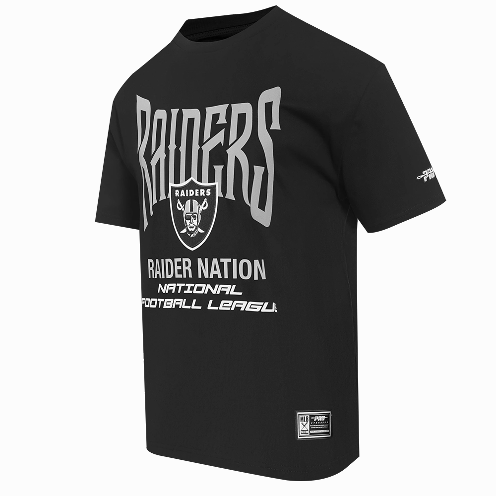 NFL LAS VEGAS RAIDERS CITY TOUR 2.0 MEN'S COTTON JERSEY DROP SHOULDER TEE (BLACK)