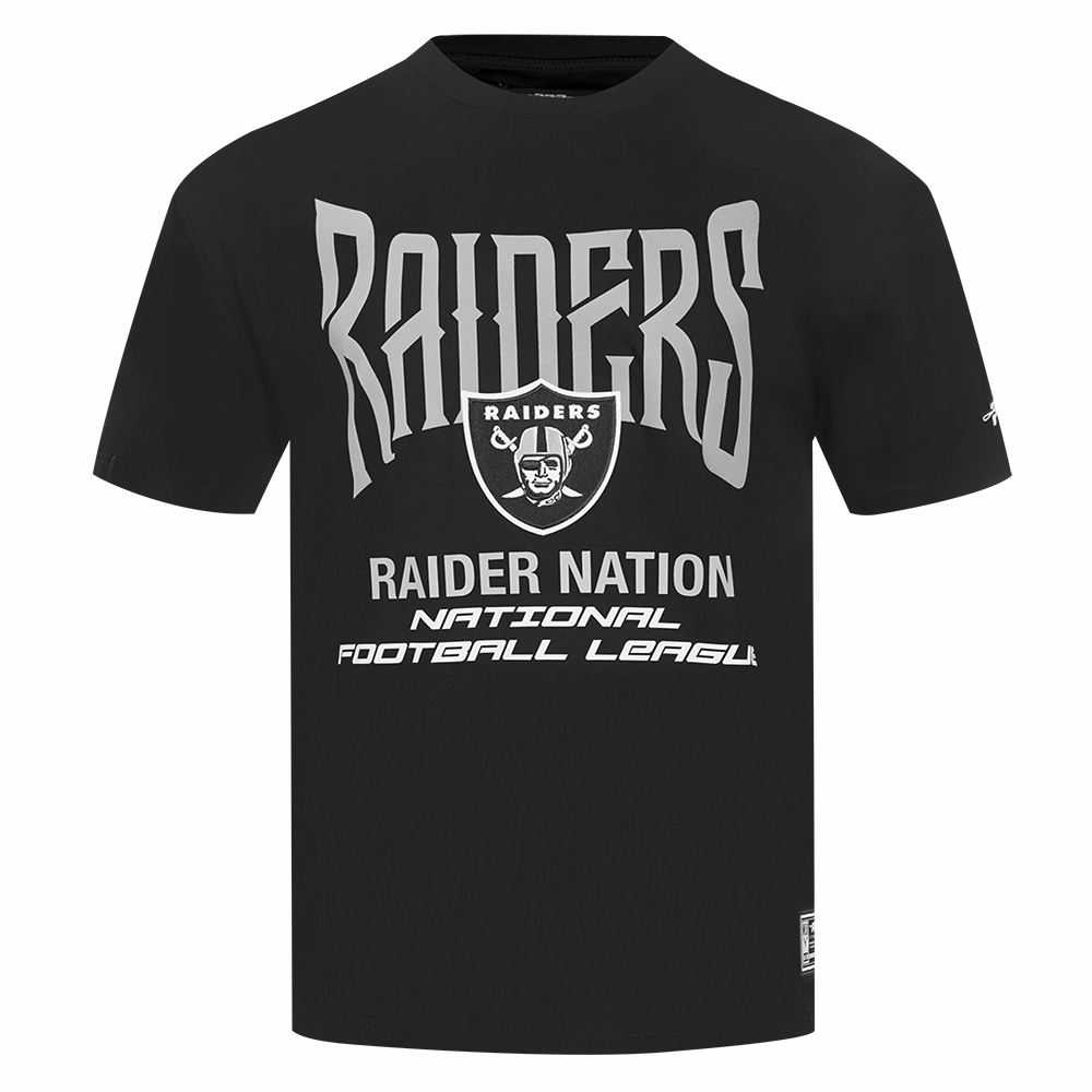 NFL LAS VEGAS RAIDERS CITY TOUR 2.0 MEN'S COTTON JERSEY DROP SHOULDER TEE (BLACK)