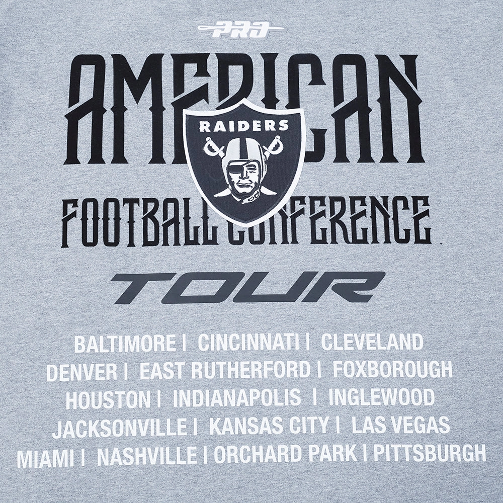 NFL LAS VEGAS RAIDERS CITY TOUR 2.0 MEN'S COTTON JERSEY DROP SHOULDER TEE (DARK HEATHER GRAY)