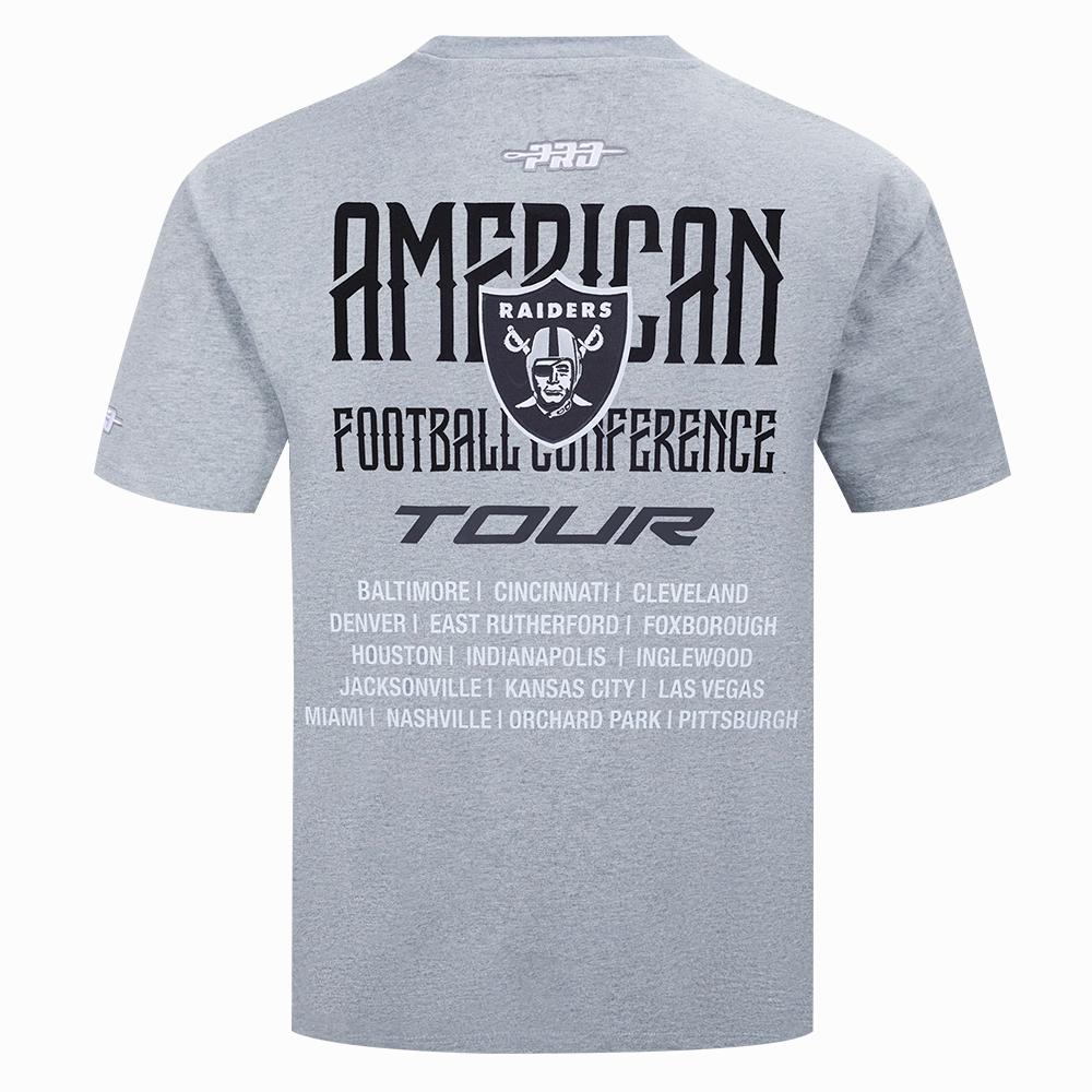 NFL LAS VEGAS RAIDERS CITY TOUR 2.0 MEN'S COTTON JERSEY DROP SHOULDER TEE (DARK HEATHER GRAY)