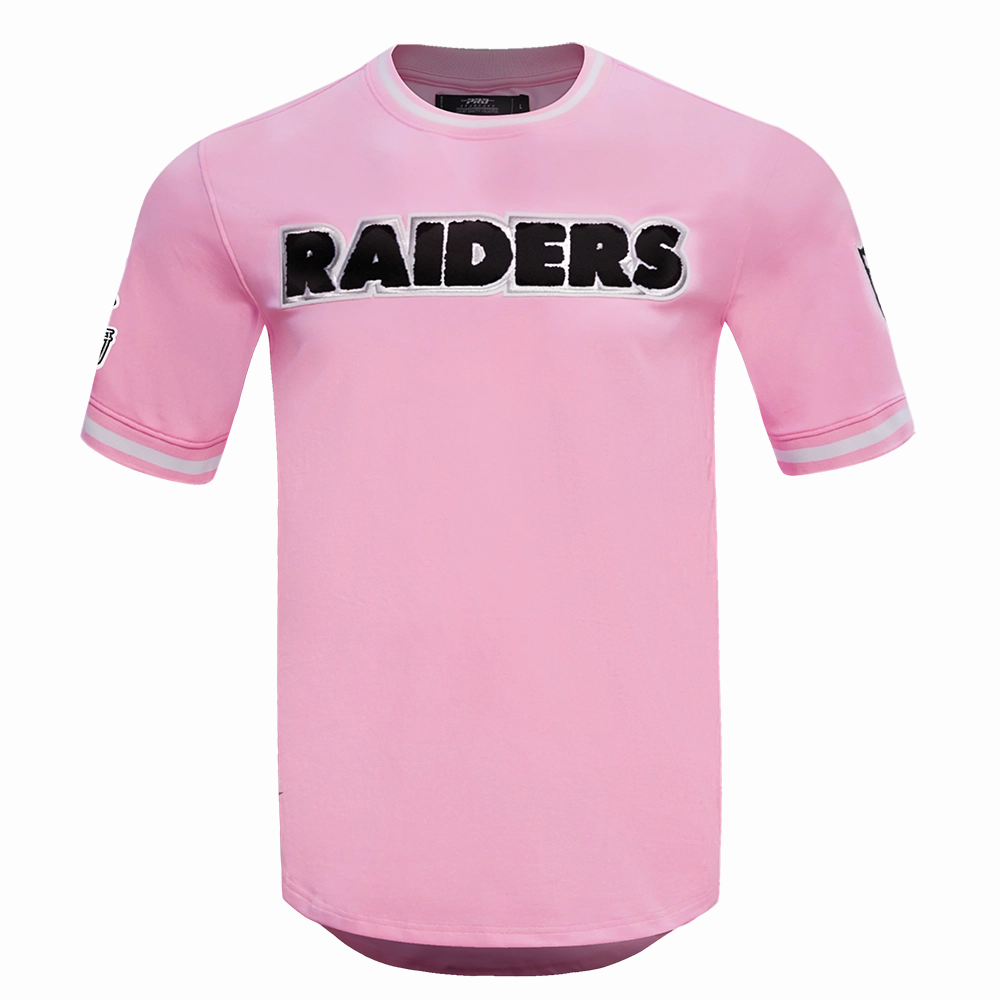 NFL LAS VEGAS RAIDERS CLASSIC CHENILLE DOUBLE KNIT TEE (PINK)