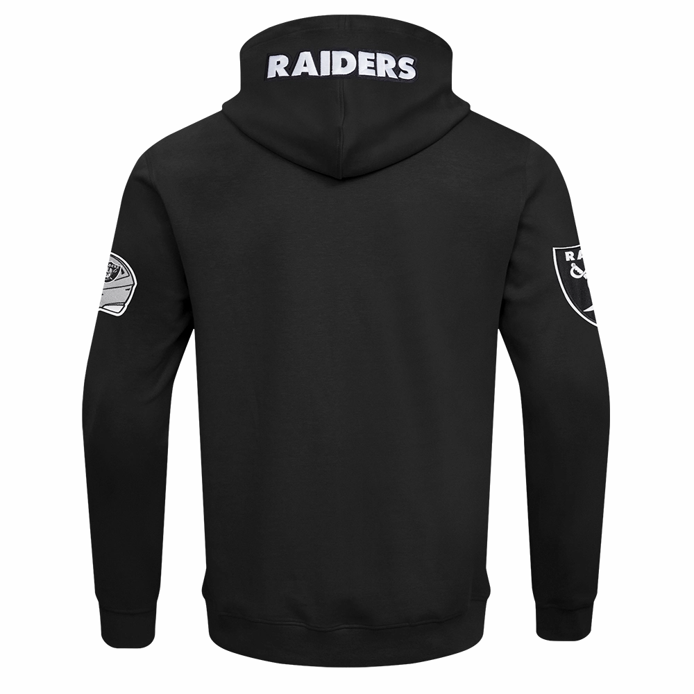 NFL LAS VEGAS RAIDERS CLASSIC WIND SUIT MEN'S WOVEN FULL ZIP PULLOVER HOODIE (BLACK)