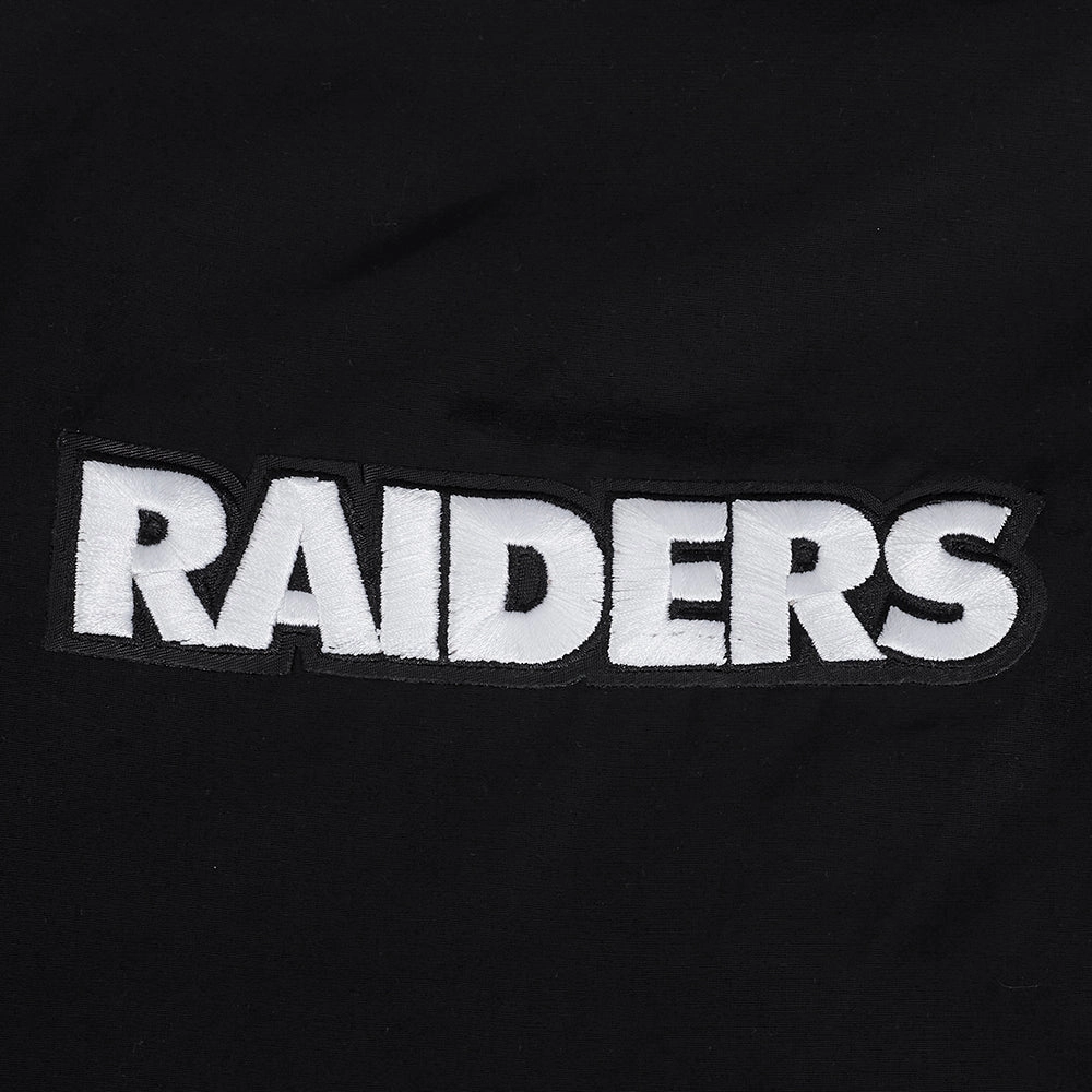 NFL LAS VEGAS RAIDERS CLASSIC WIND SUIT MEN'S WOVEN FULL ZIP PULLOVER HOODIE (BLACK)